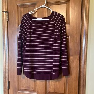 Pink Clover Burgundy Striped Sweater